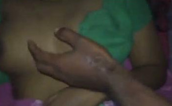 Husband friend pressing aunty boobs