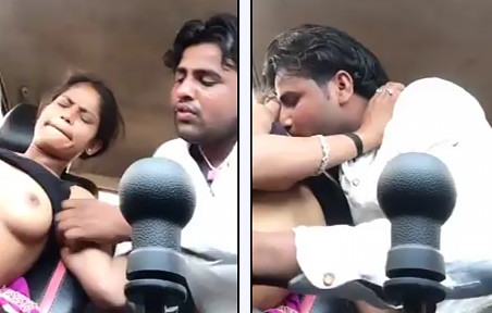 desi couple hot boob suck in car