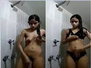 Today Exclusive- Cute Desi Girl Bathing and Fingerring part  2
