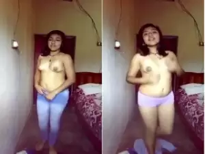 Exclusive- Cute Indian Girl Strip Girl Cloths and Showing Her Boobs and Pussy