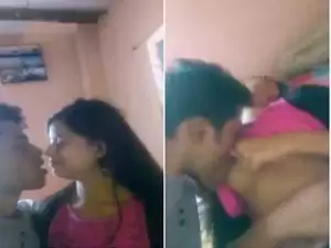 Today Exclusive- Cute Look Desi Girl Boob Sucking By Lover