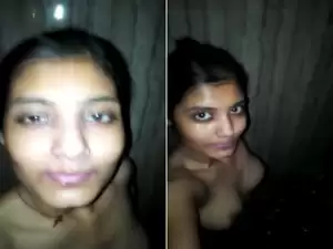 Exclusive- Cute Indian Girl Bathing