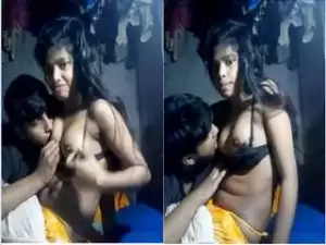 Today Exclusive- Sexy Desi Girl Boob Sucking By Lover