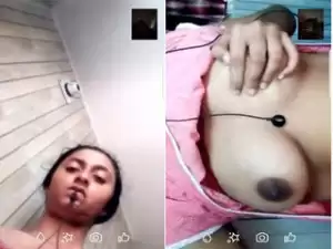 Exclusive- Cute Girl Showing Her Boobs and Fingering on video cal