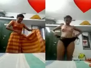 Today Exclusive- Cute Telugu Girl Strip Her Cloths and Showing Her Nude