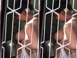 Today Exclusive- Bhabhi Wearing Cloths After Bath