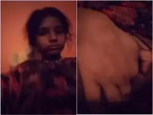 Today Exclusive- Cute Desi Girl Showing Her Big Boobs And Masturbating Part 2