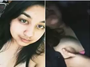 Today Exclusive-Cute NRI Girl Showing Her Boobs