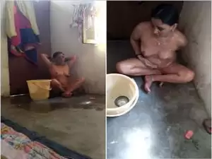 Exclusive- Indian Wife Bathing Capture By Hubby