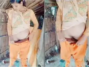 Exclusive- Cute Desi Village Girl Showing Her Pussy and Ass