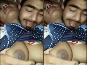 Exclusive- Cute Indian Lover Romance Bf Pressing Gf Big Boobs
