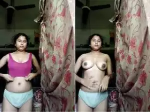Today Exclusive- Desi Village Girl Record Her Nude Video For Lover Part 2