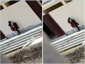 Desi Clg Lover OutDoor Kissing