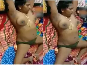 Today Exclusive- Desi Sleeping Wife Nude Video Record By Hubby Part 2