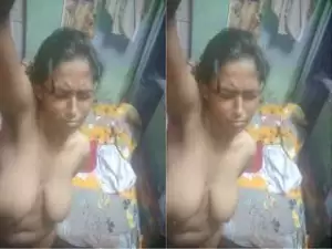 Today Exclusive- Cute Desi Girl Strip her Cloths and Eating Bf Cum Part 1