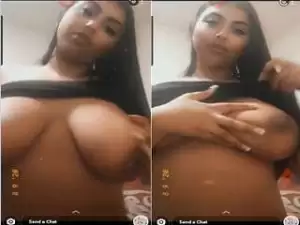 Today Exclusive- Nri Girl Play with Her big Boobs