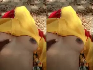 Today Exclusive- Desi Girl Boob Pressing and OutDoor Fucked