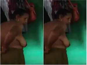 Today Exclusive- Desi Boudi Wearing Cloths after Bathing Part 3