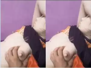 Exclusive- Sexy Desi Wife Boob pressing by Hubby