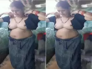 Today Exclusive- Village Bhabhi bathing Record By Hubby part 2