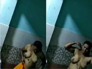 Exclusive- Big Boob Mallu Bhabhi Wearing Cloths