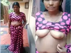 Today Exclusive- Desi Mallu maid Showing Her Boobs and Pussy Shows To House Owner part 1