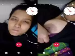 Today Exclusive- Sexy Neapli Girl Showing Her Boobs On Video Call