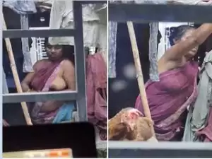Exclusive- Desi Aunty Boob Capture By Neighbor