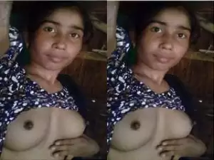 Today Exclusive- Village Bhabhi Showing Her Boobs and Pussy part 1