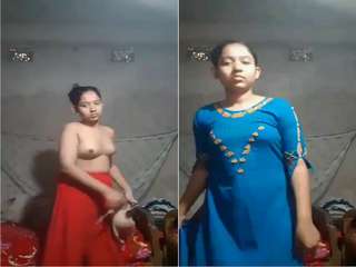 Today Exclusive- Cute Bangla Girl Showing Her Boobs