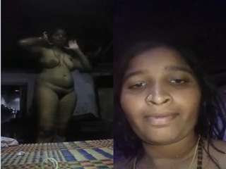 Today Exclusive- Desi Village Bhabhi Showing her Boobs and Pussy Part 1