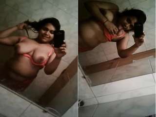 Exclusive- Sexy look Desi Girl Sucking her boobs and Showing Her Big Ass