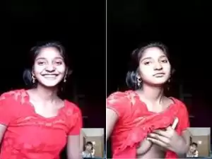 Today Exclusive – Shy Desi Girl Showing Her Boobs On Video Call
