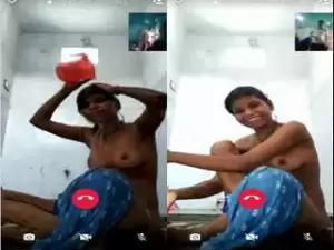 Today Exclusive – Cute Desi Girl Bathing On Video Call Part 1