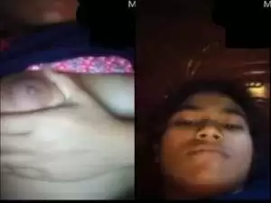 Today Exclusive- Cute Desi Girl Showing Her Boobs On Video Call