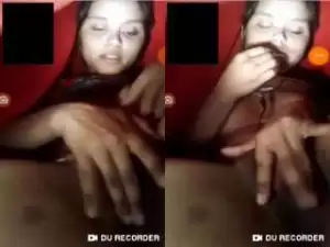 Today Exclusive- Cute Desi Girl Showing Her  Boobs and  Masturbating part 3