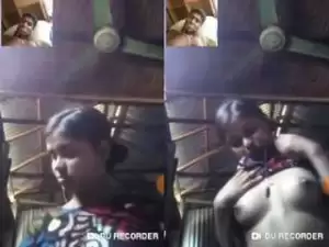 Today Exclusive- Cute Desi Girl Showing Her  Boobs and  Masturbating part 2