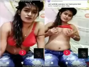 Today Exclusive- Cute Desi Girl Showing Her Boobs