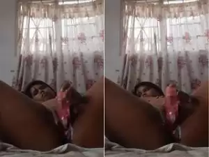 Today Exclusive- horny Indian Wife Enjoy With Dildo Part 2