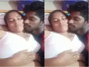 Today Exclusive- Desi Cpl Romance and Boobs Sucking Part 2