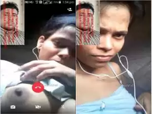 Today Exclusive- Cute Desi girl Showing Her boobs On Video Call