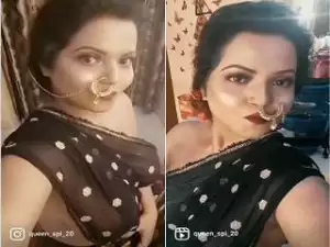Today Exclusive- Sexy Desi Girl Boobs Visible In Saree