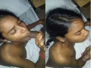 Today Exclusive- Cute Tamil Girl Nude Video record By Lover And Blowjob part 4