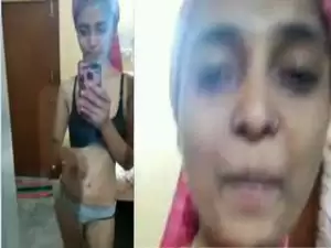 Today Exclusive- Cute Desi Girl Showing Her Boobs and Record Selfie Video For Lover Part 2