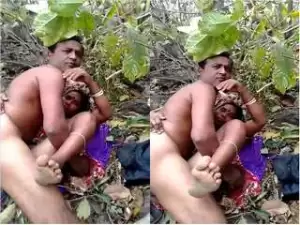 Today Exclusive- Desi Randi Out Door Fucking With Customer Caught BY Village Guy