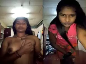 Today Exclusive- Cute Lankan Girl Strip her Cloths and Record Nude Video For Lover