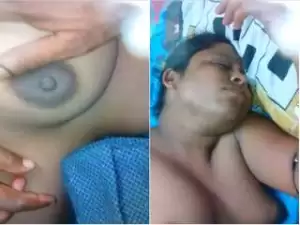 Today Exclusive- Desi Boudi Boob Pressing and Fucking Part 1