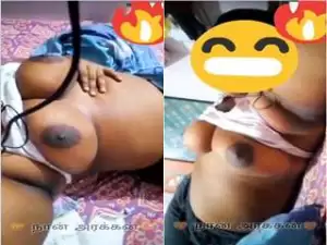 Today Exclusive- Horny Tamil Girl Play with her Big Boobs