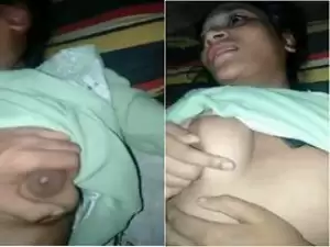 Today Exclusive- Cute Bangla Girl Boobs Pressing By Lover