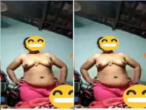 Today Exclusive- Desi Telugu Bhabhi Showing Her Big Boobs